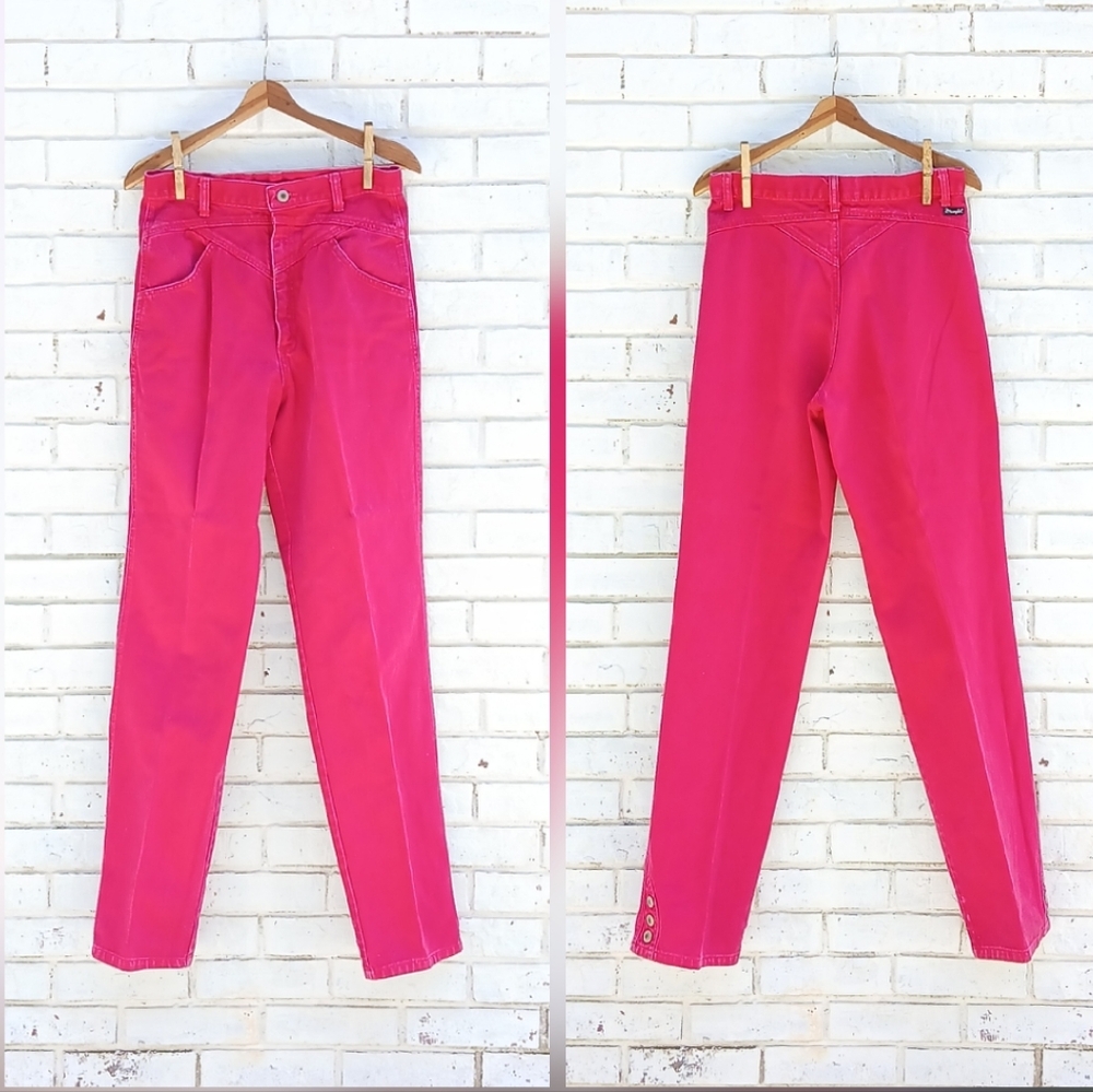 Vintage Wrangler Hot Pink High-Waisted Jeans  Bareback USA